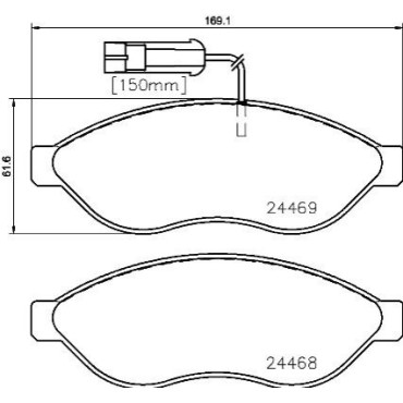 Комплект тормозных колодок из 4 шт. дисков BREMBO p23143