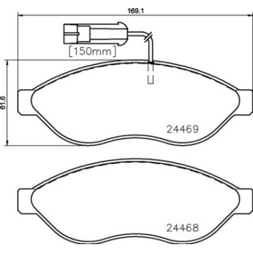 Комплект тормозных колодок из 4 шт. дисков BREMBO p23144