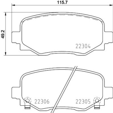 Тормозные колодки зад. Fiat 500/Jeep Compass/Renegade 14- BREMBO p23177