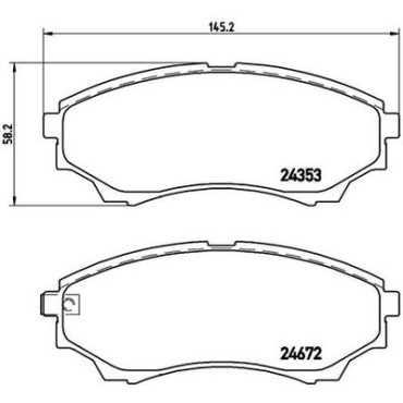 Комплект гальмівних колодок з 4 шт. дисків BREMBO p24086