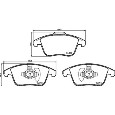 Комплект гальмівних колодок з 4 шт. дисків BREMBO p24211
