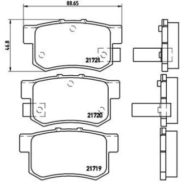 Комплект гальмівних колодок з 4 шт. дисків BREMBO p28022