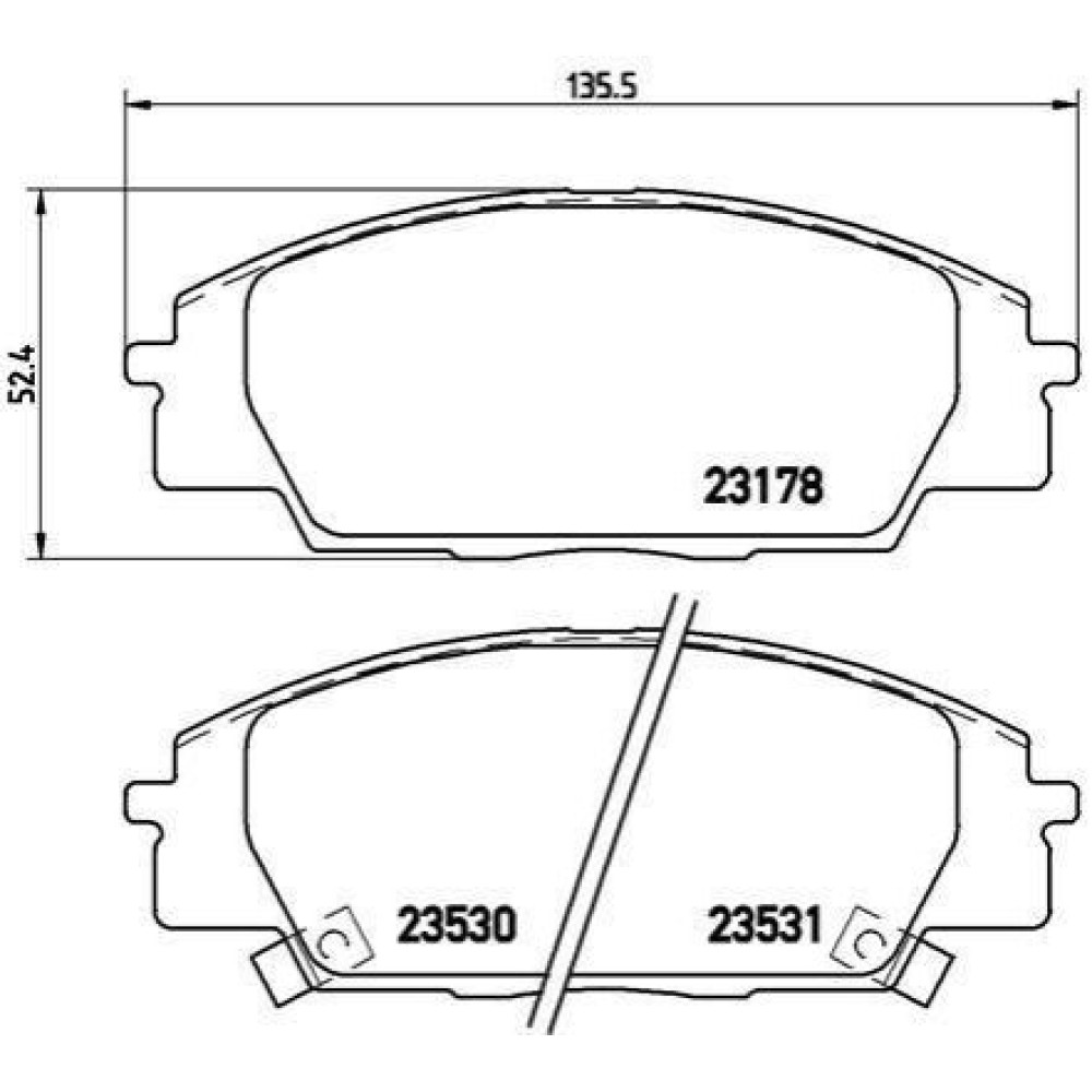 Комплект гальмівних колодок з 4 шт. дисків BREMBO p28032
