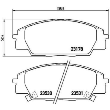 Комплект тормозных колодок из 4 шт. дисков BREMBO p28032