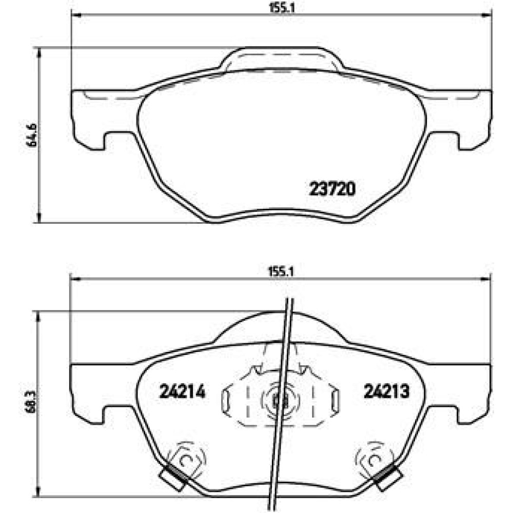 Гальмівні колодки передні BREMBO p28036