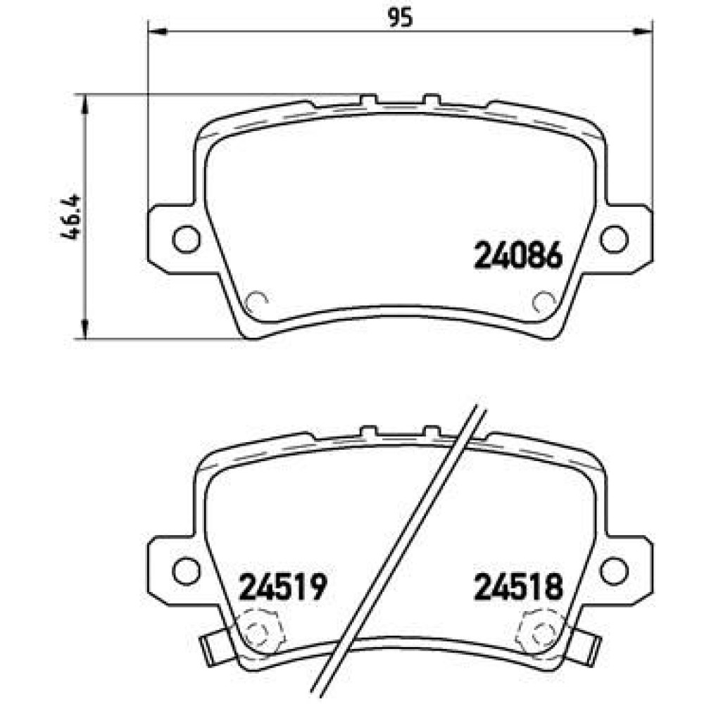 Комплект гальмівних колодок з 4 шт. дисків BREMBO p28038