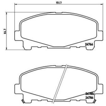 Комплект гальмівних колодок з 4 шт. дисків BREMBO p28043