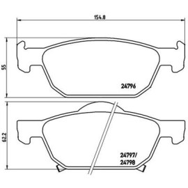 Комплект тормозных колодок из 4 шт. дисков BREMBO p28044