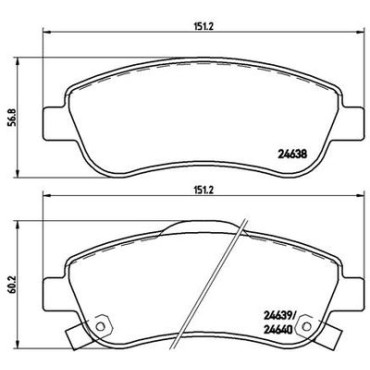 Комплект гальмівних колодок з 4 шт. дисків BREMBO p28045