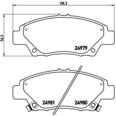 Комплект тормозных колодок из 4 шт. дисков BREMBO p28050