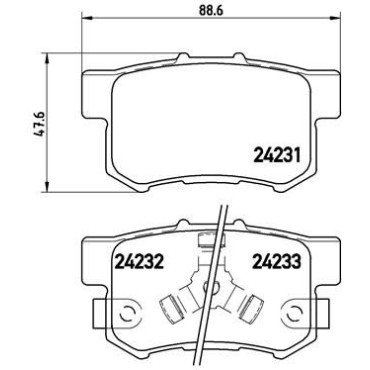 Комплект гальмівних колодок з 4 шт. дисків BREMBO p28051