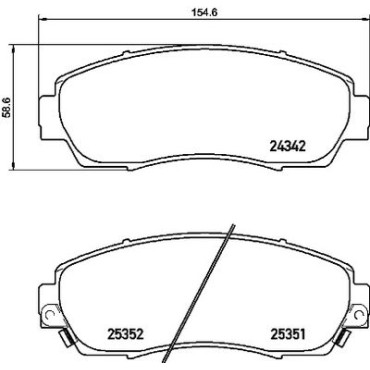 Комплект тормозных колодок из 4 шт. дисков BREMBO p28068