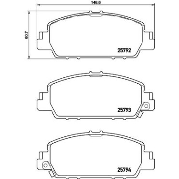 Комплект гальмівних колодок з 4 шт. дисків BREMBO p28077