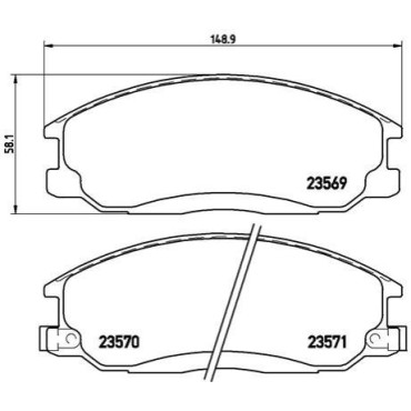 Комплект гальмівних колодок з 4 шт. дисків BREMBO p30013