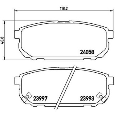 Комплект гальмівних колодок з 4 шт. дисків BREMBO p30023