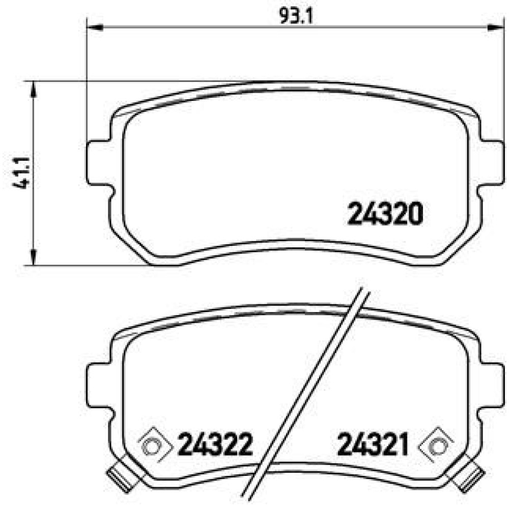 Комплект гальмівних колодок з 4 шт. дисків BREMBO p30025