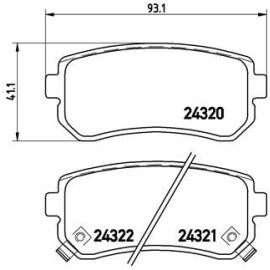 Комплект гальмівних колодок з 4 шт. дисків BREMBO p30025