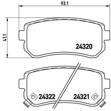 Комплект гальмівних колодок з 4 шт. дисків BREMBO p30025