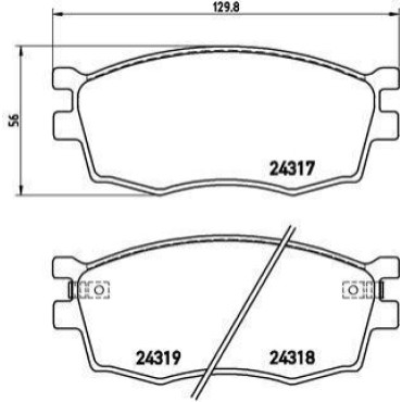 Комплект тормозных колодок из 4 шт. дисков BREMBO p30026