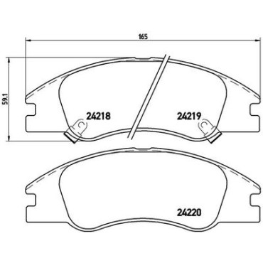 Комплект гальмівних колодок з 4 шт. дисків BREMBO p30042