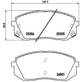 Комплект гальмівних колодок з 4 шт. дисків BREMBO p30056x