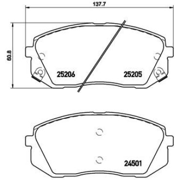 Комплект гальмівних колодок з 4 шт. дисків BREMBO p30056x