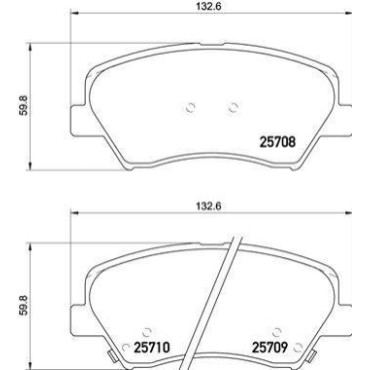 Комплект гальмівних колодок з 4 шт. дисків BREMBO p30073