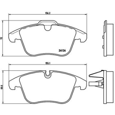 Комплект тормозных колодок из 4 шт. дисков BREMBO p36022