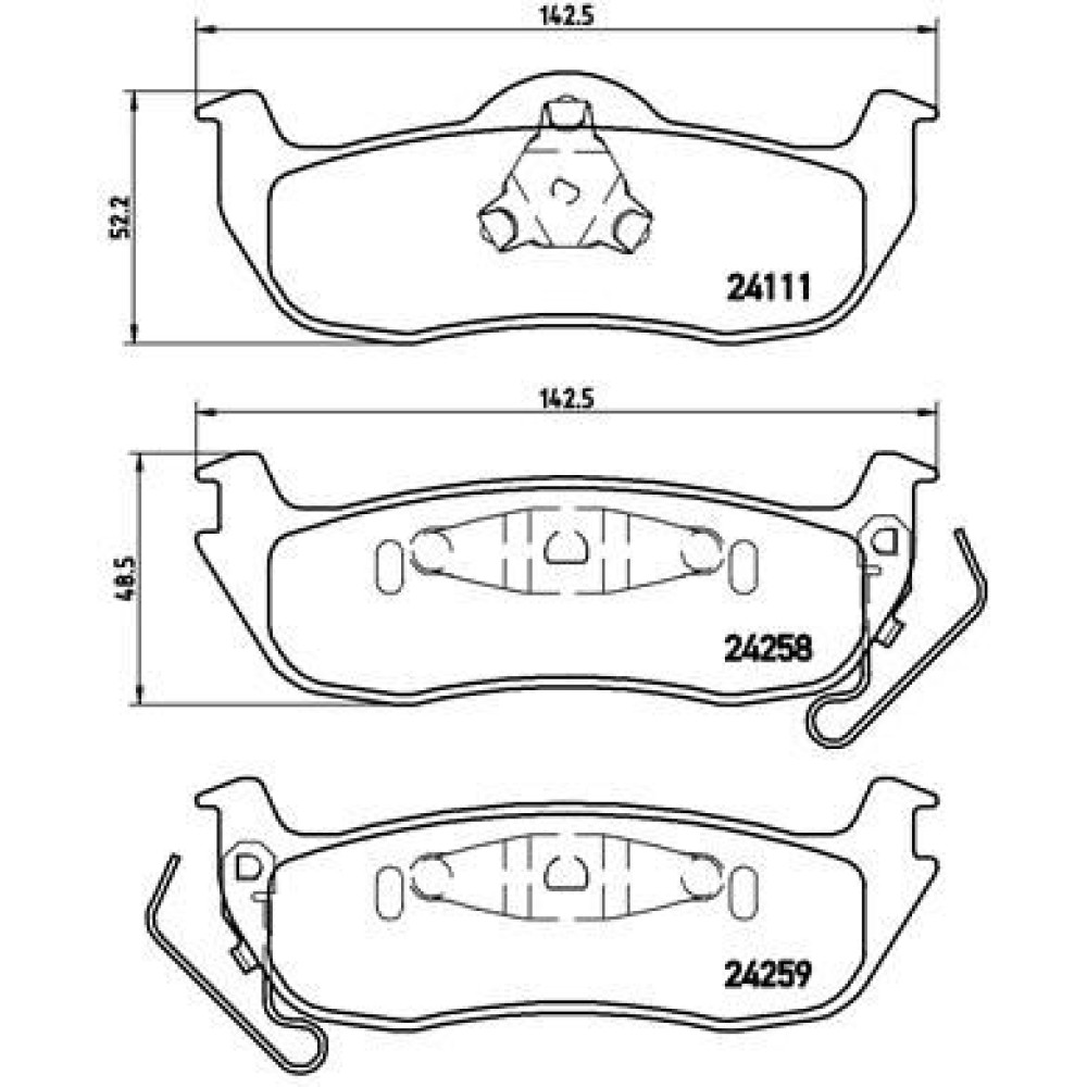 Комплект тормозных колодок из 4 шт. дисков BREMBO p37011