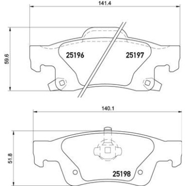 Комплект тормозных колодок из 4 шт. дисков BREMBO p37016