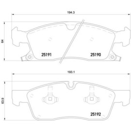 Гальмівні колодки передні BREMBO p37017