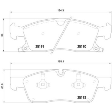 Тормозные колодки передние BREMBO p37017