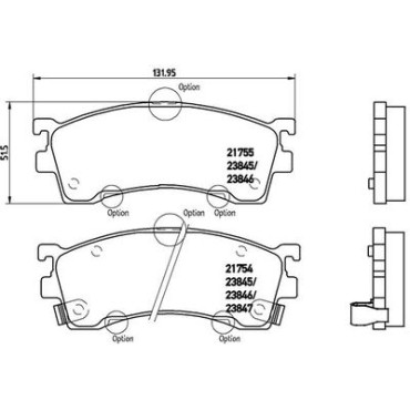 Комплект гальмівних колодок з 4 шт. дисків BREMBO p49023