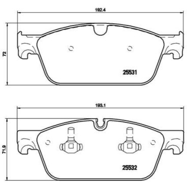 Комплект тормозных колодок из 4 шт. дисков BREMBO p50102