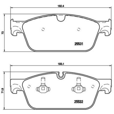 Комплект тормозных колодок из 4 шт. дисков BREMBO p50102x