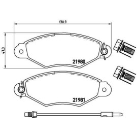 Комплект тормозных колодок из 4 шт. дисков BREMBO p56038