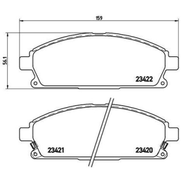 Гальмівні колодки передні BREMBO p56040
