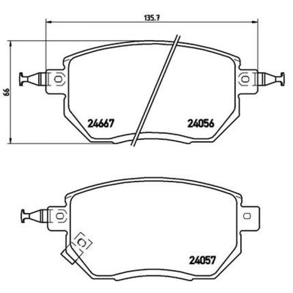 Комплект гальмівних колодок з 4 шт. дисків BREMBO p56051