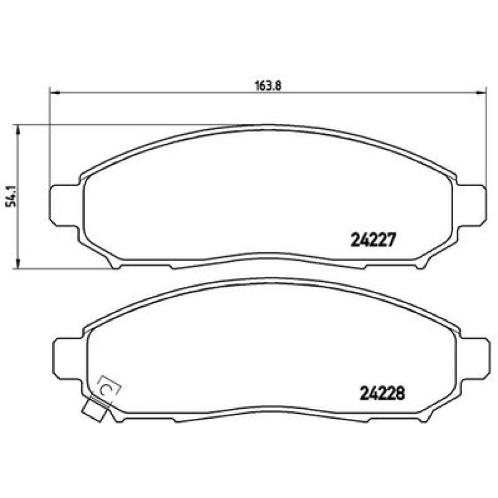 Комплект гальмівних колодок BREMBO p56059