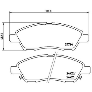 Комплект тормозных колодок из 4 шт. дисков BREMBO p56070