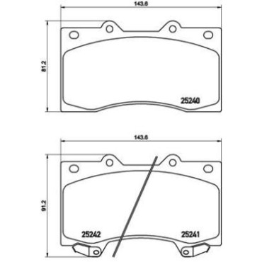 Комплект гальмівних колодок з 4 шт. дисків BREMBO p56081