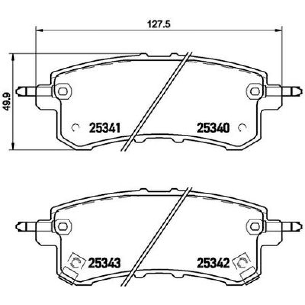 Комплект гальмівних колодок з 4 шт. дисків BREMBO p56082
