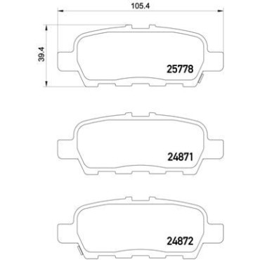 Комплект гальмівних колодок з 4 шт. дисків BREMBO p56087