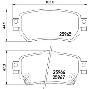 Комплект гальмівних колодок з 4 шт. дисків BREMBO p56098