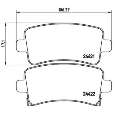 Комплект гальмівних колодок з 4 шт. дисків BREMBO p59059