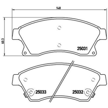 Комплект тормозных колодок из 4 шт. дисков BREMBO p59076