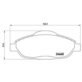 Комплект гальмівних колодок з 4 шт. дисків BREMBO p61101