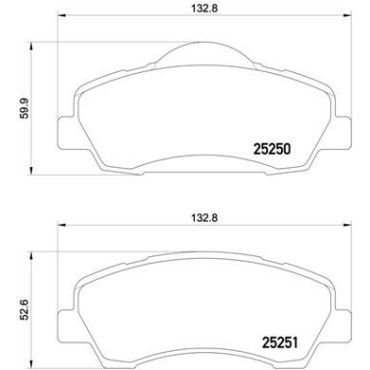 Комплект тормозных колодок из 4 шт. дисков BREMBO p61113