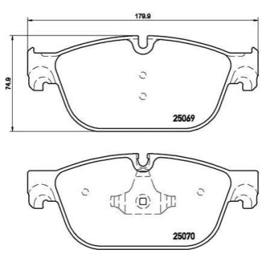 Комплект гальмівних колодок з 4 шт. дисків BREMBO p61115