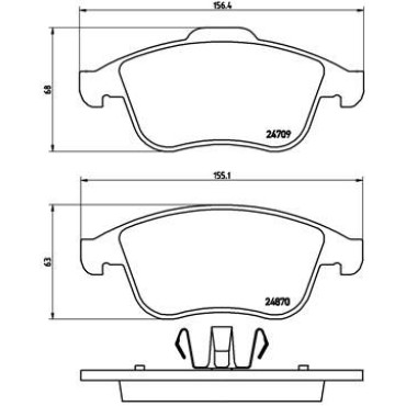 Комплект тормозных колодок из 4 шт. дисков BREMBO p68045
